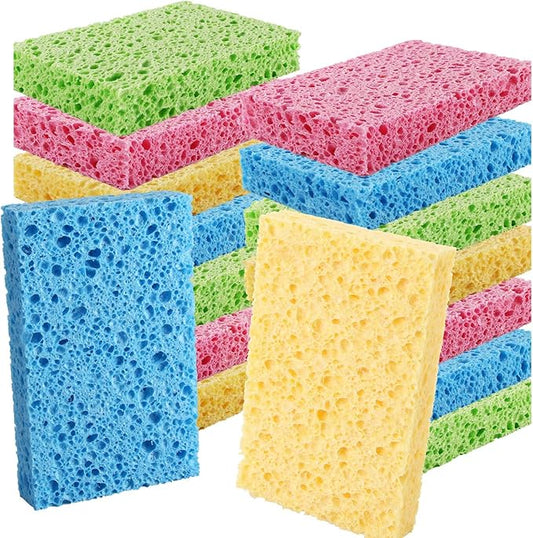 Colorful Scrub Sponge, Non-scratch Kitchen Cellulose Dishwashing Sponge
